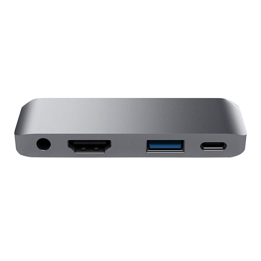 4-in-1 Multi-Funzione Per Ipad Pro Hub di Tipo C A HDMI + AUX + USB + Pd Hub Adattatore 3.5mm Per Cuffie Martinetti PD di Ricarica Convertitore Dropship: Grigio
