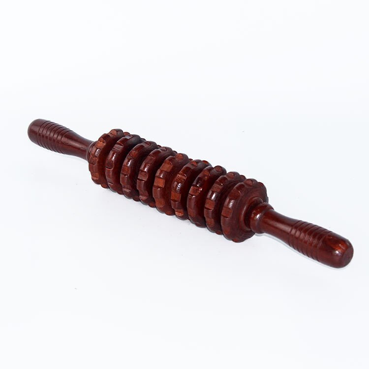 Yoga Meridian Rod Nine Fine Wheel Shaft Whole Body Massage Roller Pounded Waist Back Massage Neck Leg Wooden Massager: StyleB