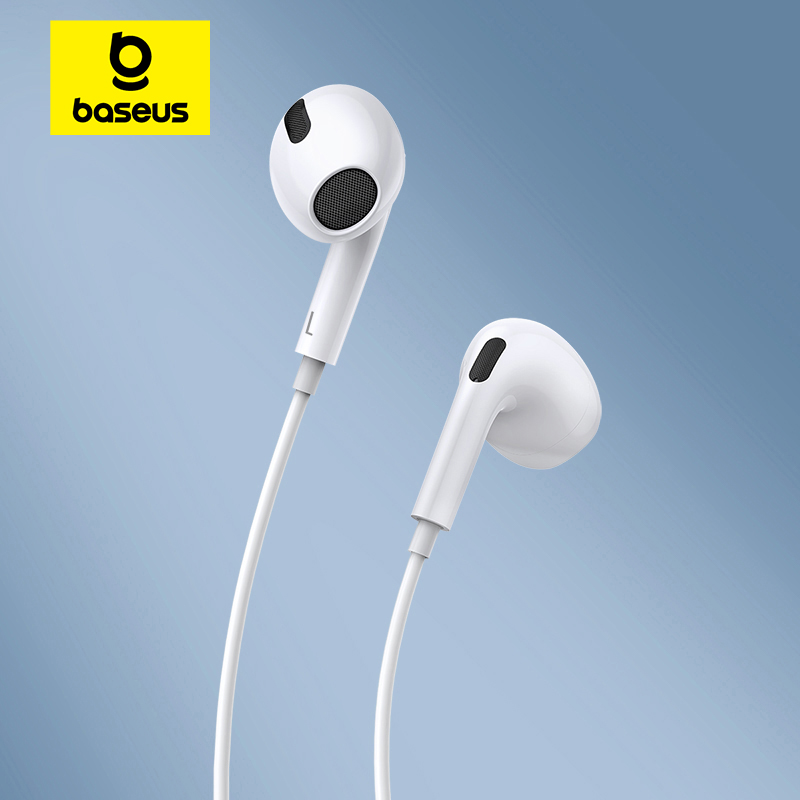 Baseus C17 Przewodowe słuchawki douszne typu C z mikrofonem Douszne słuchawki douszne Xiaomi Samsung NOTE 10 NOTE 20 S21 S20 Zestawy słuchawkowe do telefonów komórkowych