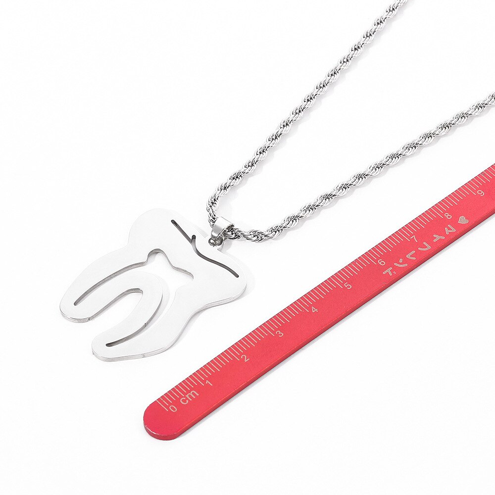 1Pc Zilveren Mode Creatieve Leuke Tandheelkundige Tand Ketting Hanger Rvs Ketting Mode-sieraden Voor Vrouwen Mannen Tandarts