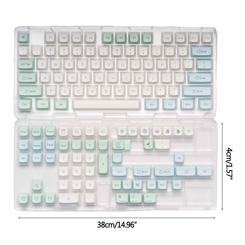 Keycaps only,133Keys Minimalist Ice Mint Keycap XDA Profile Dye-Sub Keycap for cherry Switch
