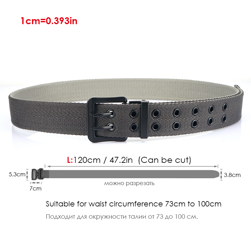 Vintage Reversible Belt For Men Double Needle Alloy Buckle Soft Tough Canvas Belt 38mm Adjustable Work Girdle Male Accessories