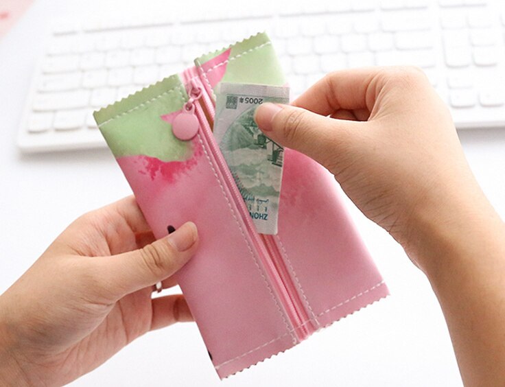 1 pièce aléatoire, fraise sucrée Etc. Sac de pièce de monnaie d'unité centrale de , pain de bande dessinée, nourriture, petit étui de poche de porte-monnaie de poche de 14CM