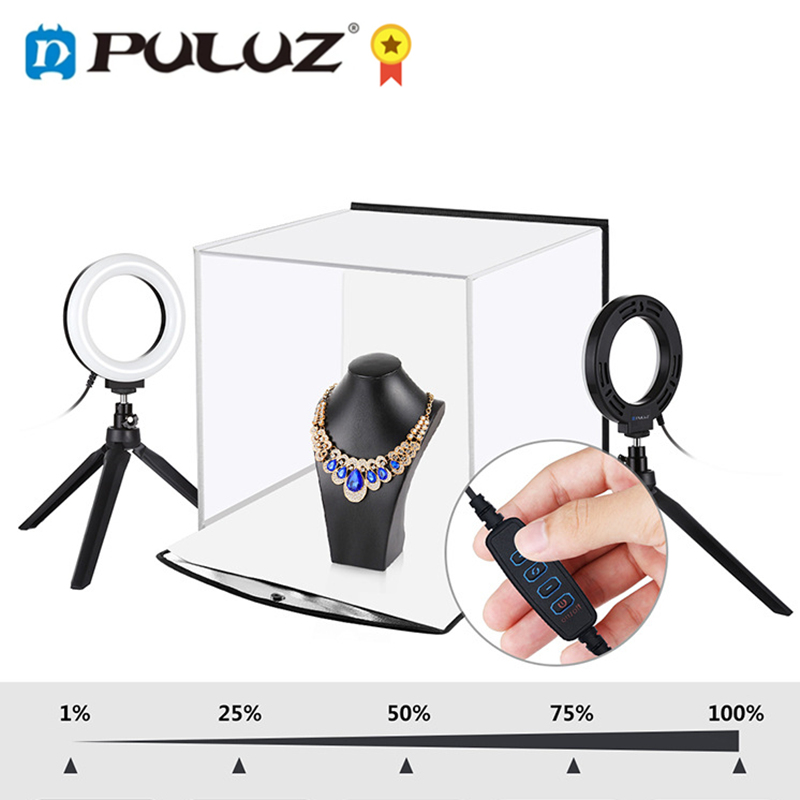 PULUZ – boîte à lumière Portable pour Photo, tente de prise de vue en Studio, Kits avec 6 couleurs d'arrière-plan, boîte à lumière LED pour salle à manger, 30cm