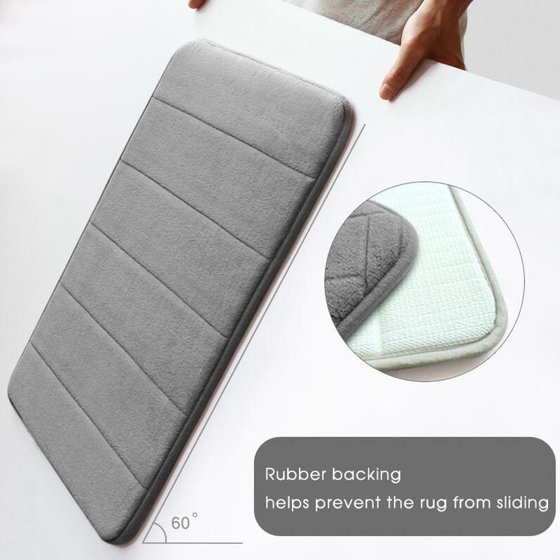 Badkamer Tapijt Geheugen Katoen 50*80Cm Badkamer Mat Badkamer Horizontale Streep Tapijt Absorberende Non-Slip Mat Badkamer