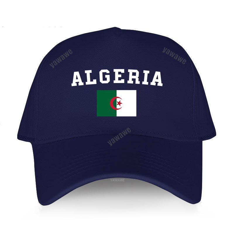 Flaga algierii czapki baseballowe letnie słońce algieria czapki moda regulowana czapka męska: navy