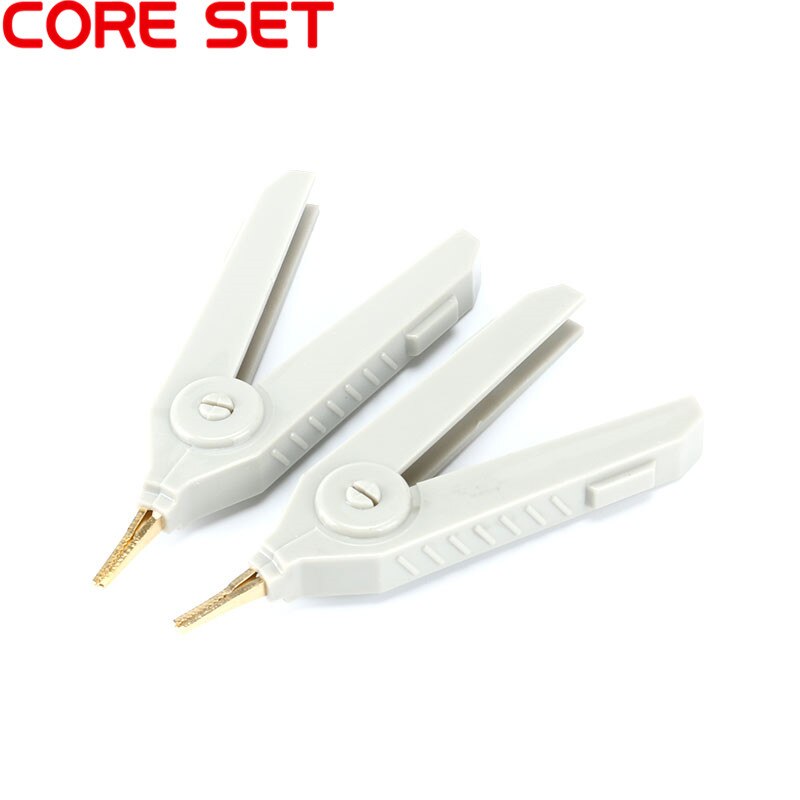 Pinza de cocodrilo de 90mm Kelvin, Clip de placa de oro de cobre, pinza de prueba LCR gris/negro/rojo para instrumentos de precisión, 1 ud.