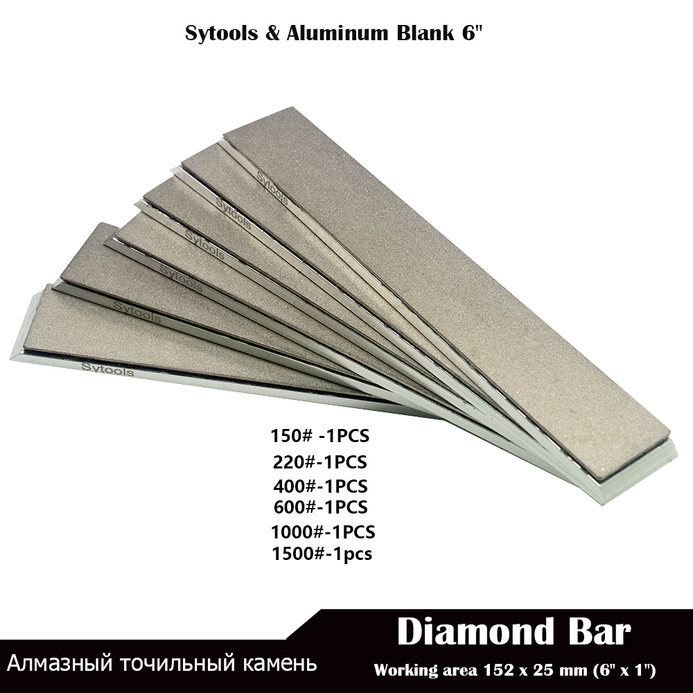 Diamond Bar Slijpsteen Plaat Set 6 &quot;Voor Edge Pro Ruixin Pro Rx008 Standaard 20/25 Mm Aluminium/Pvc base