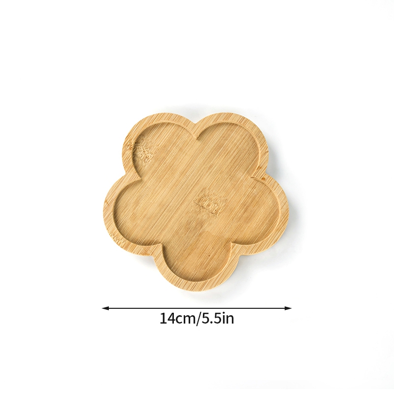 Bandeja de bambú de madera para cocina, plato de posavasos de postre, platos de mano, maceta de flores, bandejas decorativas, accesorios de decoración para fotos: Verde claro