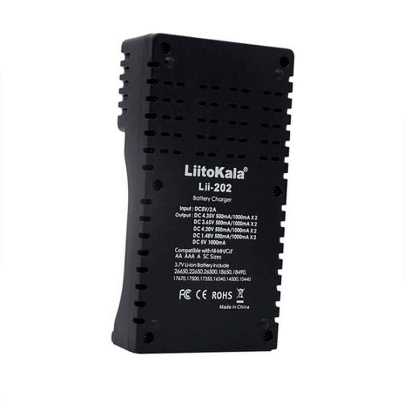 Liitokala lii-202 USB robić ładowania 5V 2A 18650/26650/16340/14500/17355/18490 mikro USB baterii inteligentna ładowarka bateria litowa akumulator NiMH