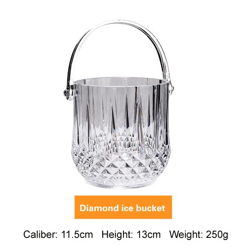 Acrylic Ice Bucket commercial champagne barrel plastic ice bucket hotel bar KTV ice bucket ice bucket wine cooler: D