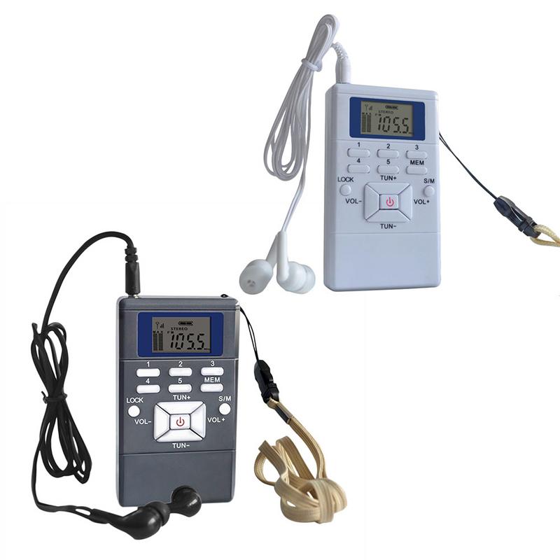 Mini Digital Radio Portable Pocket Single-Band 60-108 MHz Receiver Speaker For Walkman With Earphone