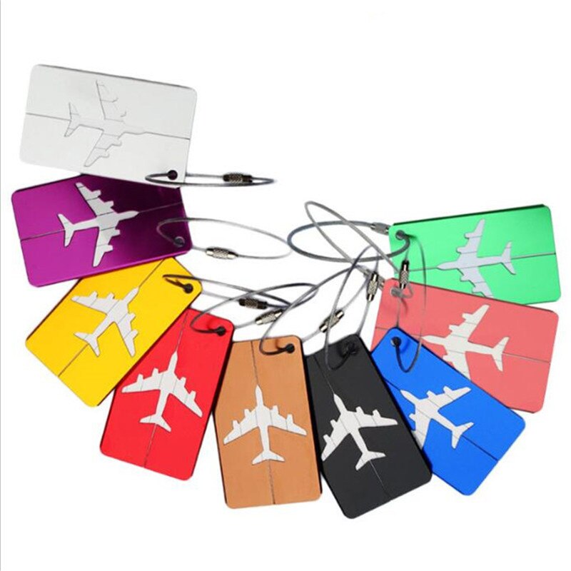 Aluminum luggage tag Boarding flight baggage card Travel Luggage Label Straps Suitcase Luggage Tags