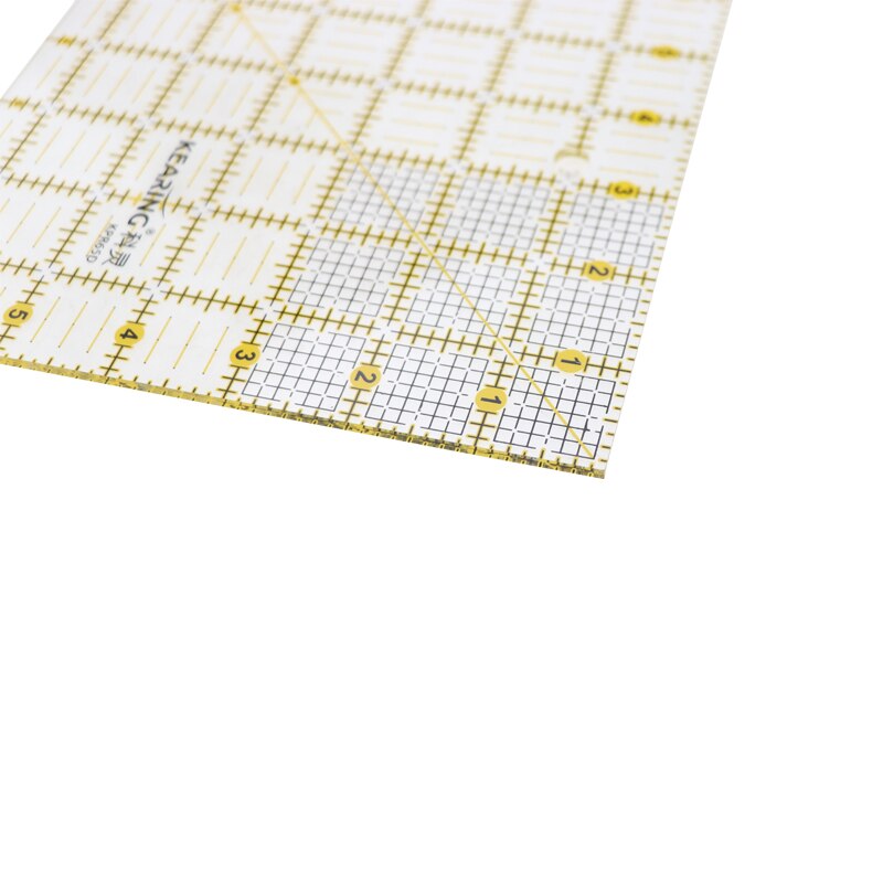 KEARING Square Ruler 6 Inch Patchwork Ruler Plastic Transparent Ruler