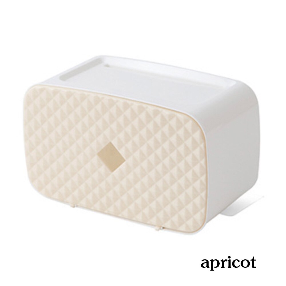 Multiple Styles Toilet Paper Holder Waterproof Towel Wall Mounted Storage Box Bathroom Accessories Tray Roll Tube Double-Layer: C-apricot