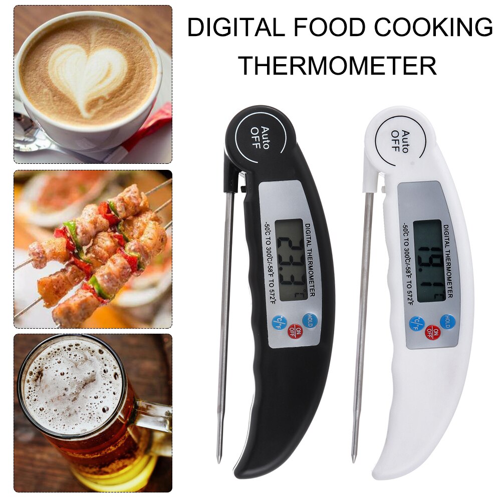 Termómetro Digital para alimentos, sonda para carne y alimentos, aguja de lectura instantánea, termómetros para carne, LCD, cocina plegable, herramientas para barbacoa, Hogar Inteligente