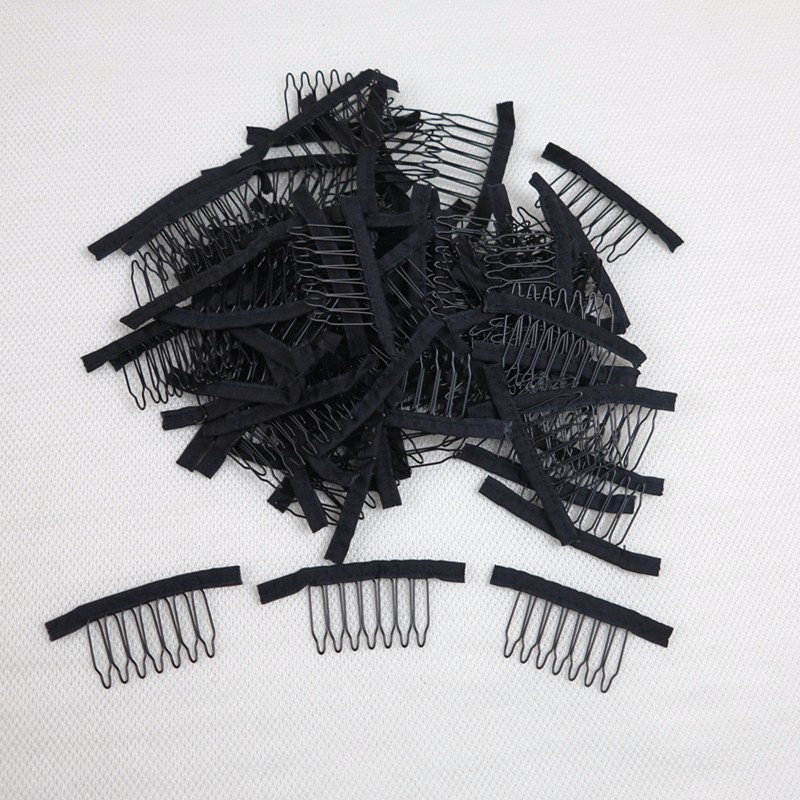 100PCS 7 teeth 3.1cm*2.2cm Wig Combs Clip for Hair Wigs