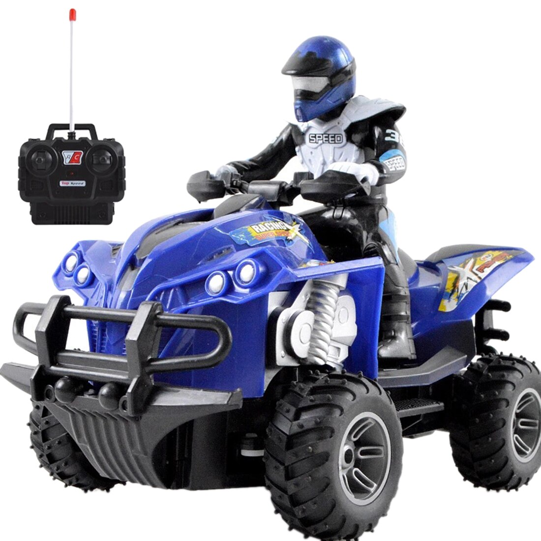 Lapset pojat lelu kaukosäädin lelut motocross poika tyttö nelipyöräinen rc moottoripyörä siisti lelu auto lelut & harrastukset eu pistoke oranssi: Sininen