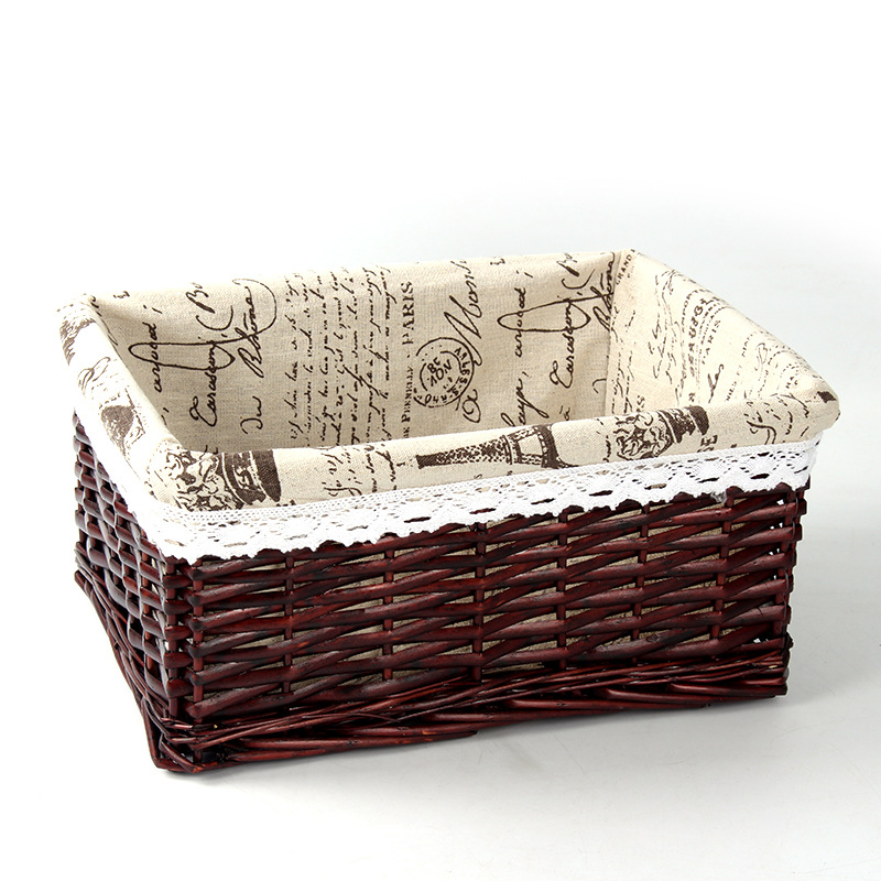 Rottingkurv skitne klær kurv stasjonær oppbevaringsboks hjemme snackkoffert pilestoff hoppet yhj 121106: 04 / L (35 x 25 x 14cm)
