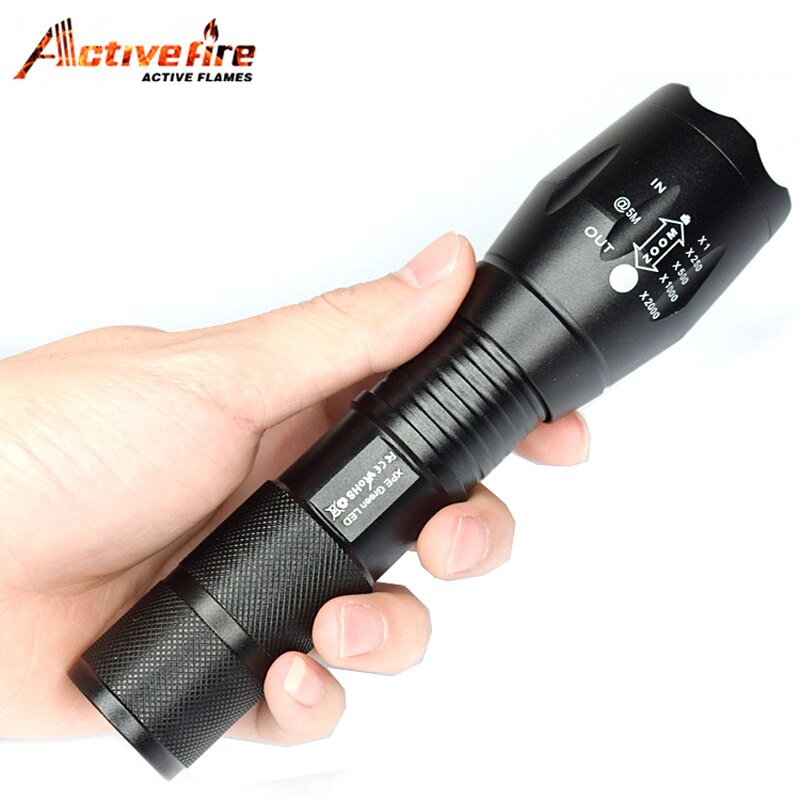 Strong light green outdoor flashlight retractable focusing flashlight A100 E17 green light flashlight CREE XP-E R5 LED