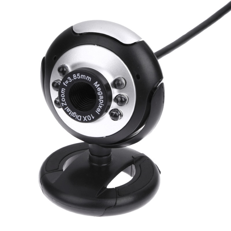 Mini Hd Webcam 360 Graden Computer Camera Usb 2.0 50.0M 480P 6 Led Video-opname Webcam Met Microfoon voor Pc Laptop Web Camera