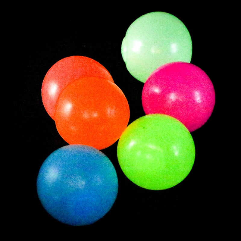 6Pcs Sticky Wall Balls Stress Relief Squeeze Stretchy Luminous Balls Toy 2022 Most Popular Lowest Price Year