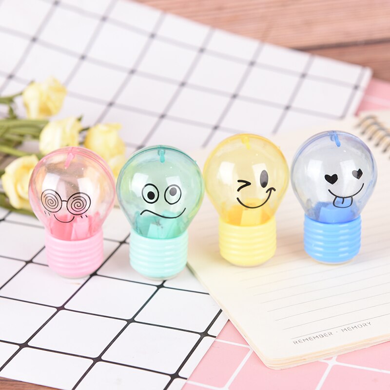 para niños, papelería, Sacapuntas de plástico con forma de bulbo, artículos escolares, 6*4*2,5 cm