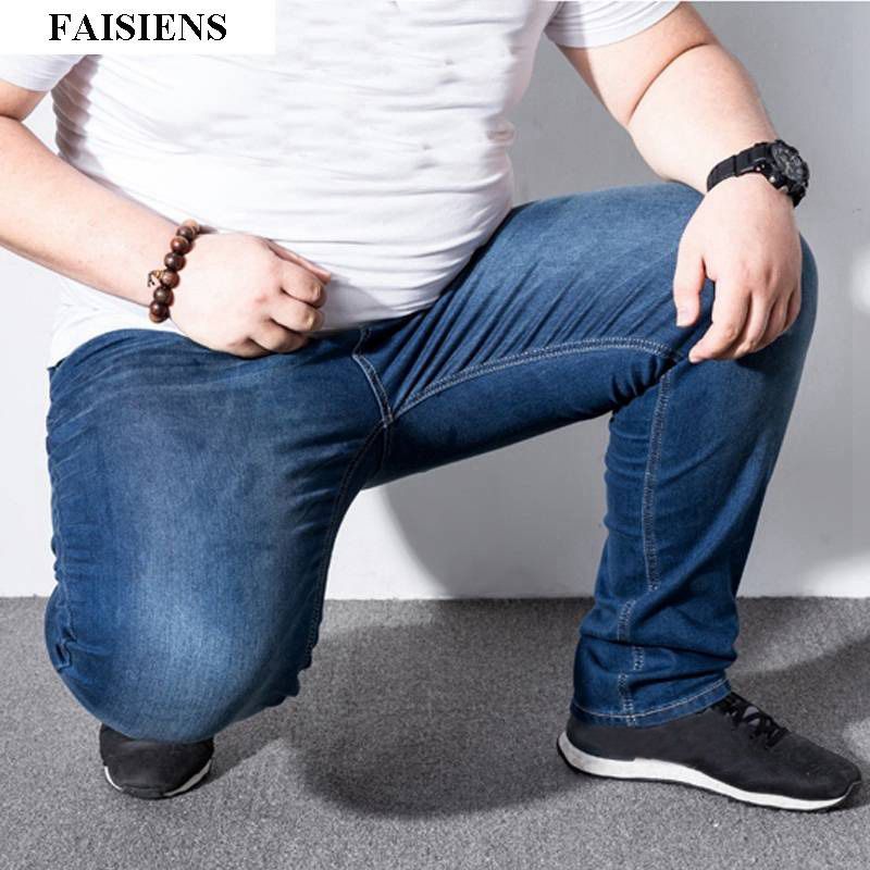 Miesten farkut joustavat housut suuri koko suuri koko 6xl 7xl 8xl 9xl syksy klassiset vapaa-ajan farkut koti 44 46 48 elastiset farkut