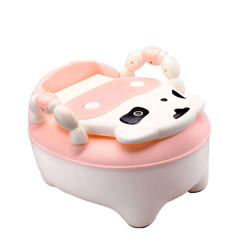 Children Pot Baby Potty Baby Toilet Potty Training Urinal Travel Baby Toilet Seat Potty Kids Chair Toilet Seat Children's Pot: Pink cow