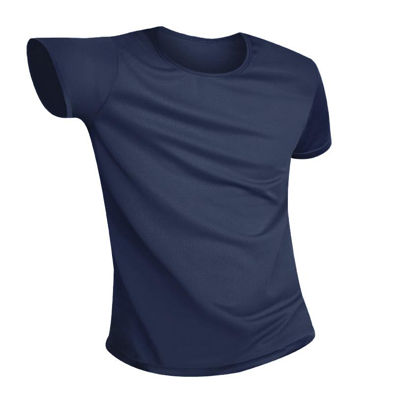 Anti-Dirty Waterproof Men T-Shirt Hydrophobic Stainproof Breathable Antifouling Quick Dry Work Safety Clothing: Blue / XXXL