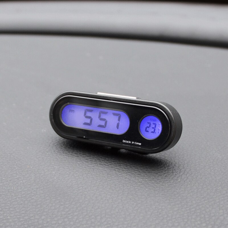 2in1 Mini LCD Car Digital Thermometer Hygrometer Temperature & Electronic Time Alarm Clock Instruments For Car