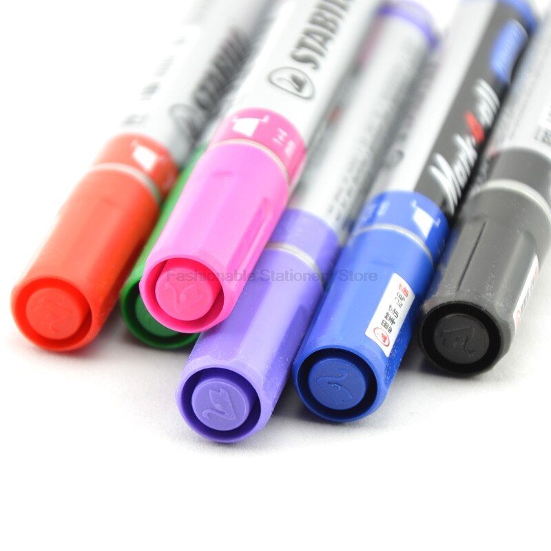 6 Pcs/Lot Stabilo 653 Marker Pen Marking Pen Round Head Alcoholic Ink Permanent Oily Pen