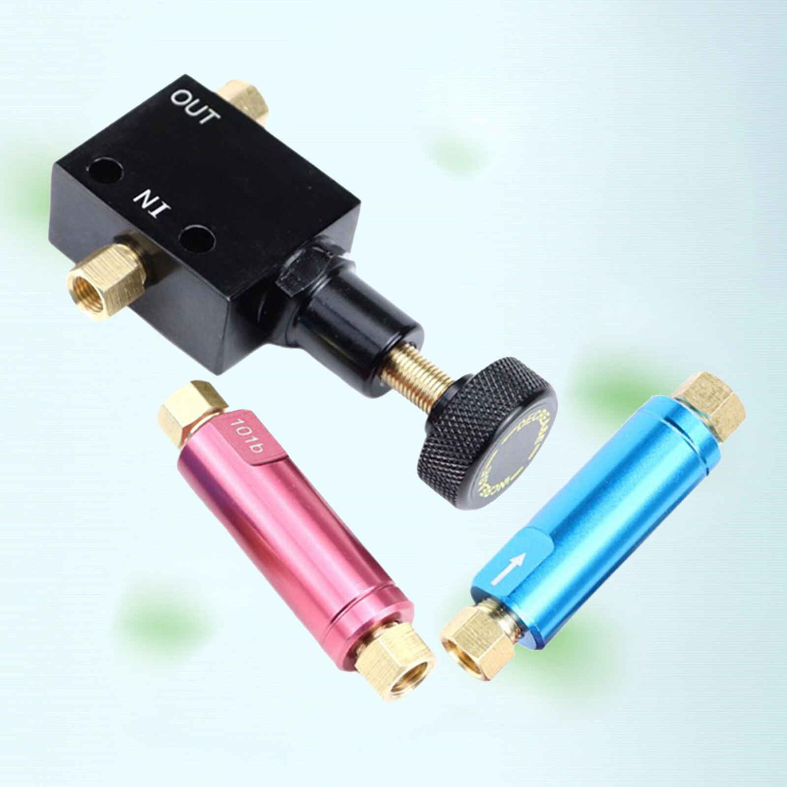 Metal Black Universal Adjustable Proportion Brake Valve and 2lb 10lb Residual Valve Kit Disc/Drum