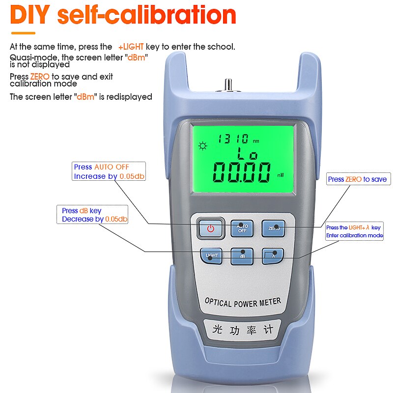 COMPTYCO high-precision AUA-9 Optical Power Meter Fiber Optical Cable Tester -70dBm~+10dBm SC/FC 2 kinds interface Connector