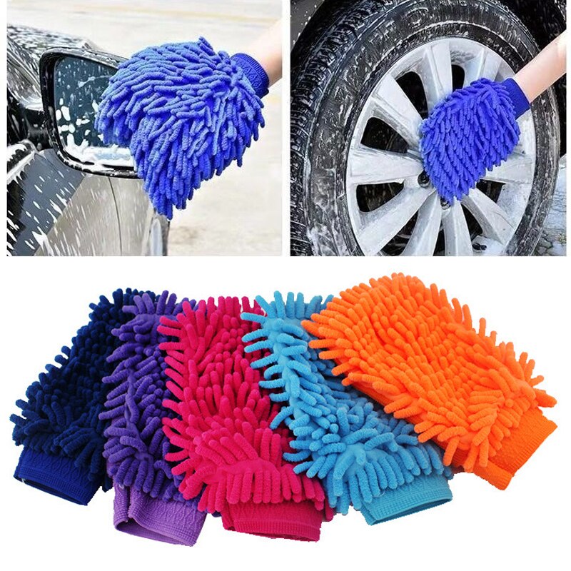 Guantes multifunción de microfibra de doble cara para lavado de coche, accesorios de limpieza para el hogar, paño suave, 5 piezas