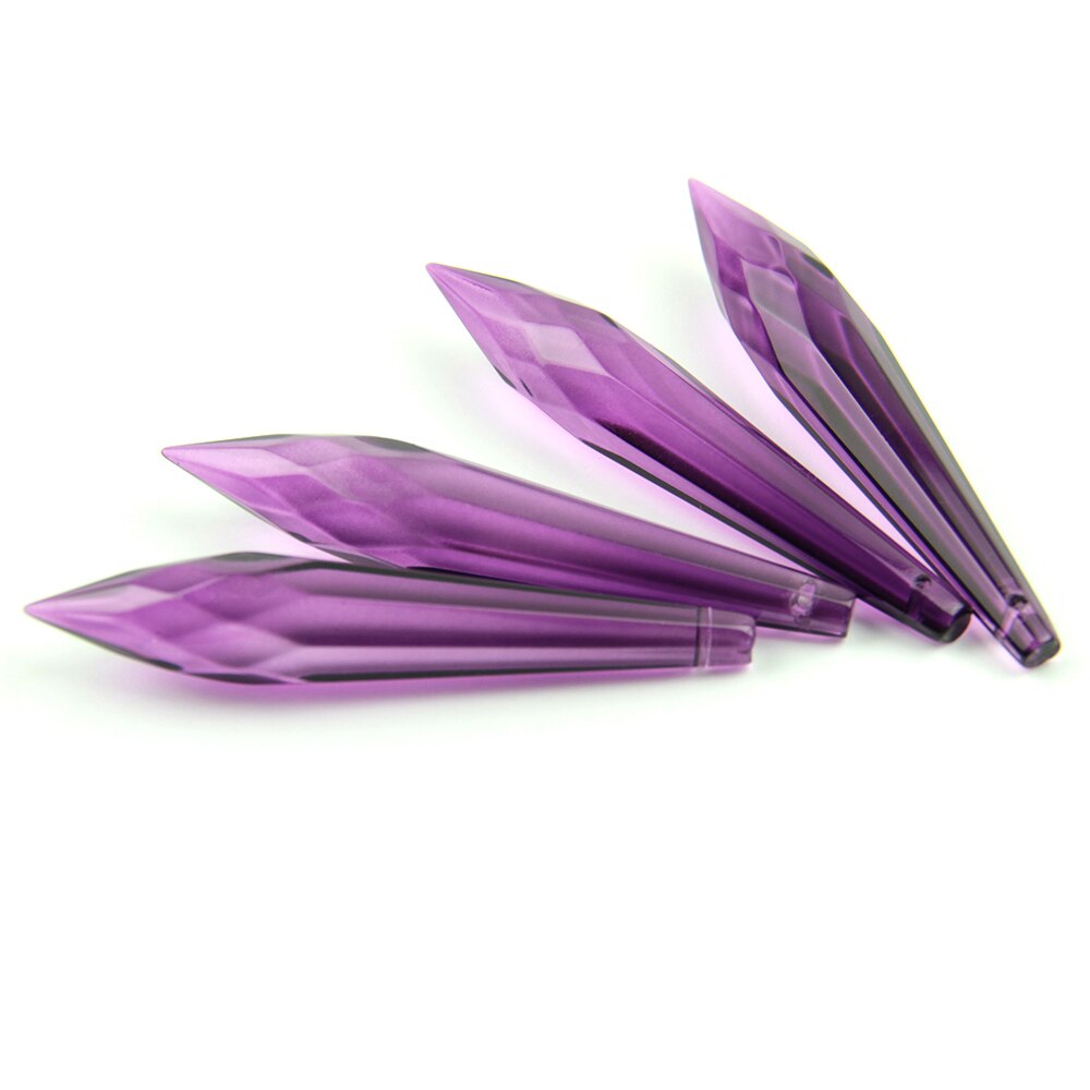 Attrape-soleil prisme en cristal violet foncé, 38mm/63mm/76mm, pour lustre en verre, pendentif en forme de goutte en U pour mariage