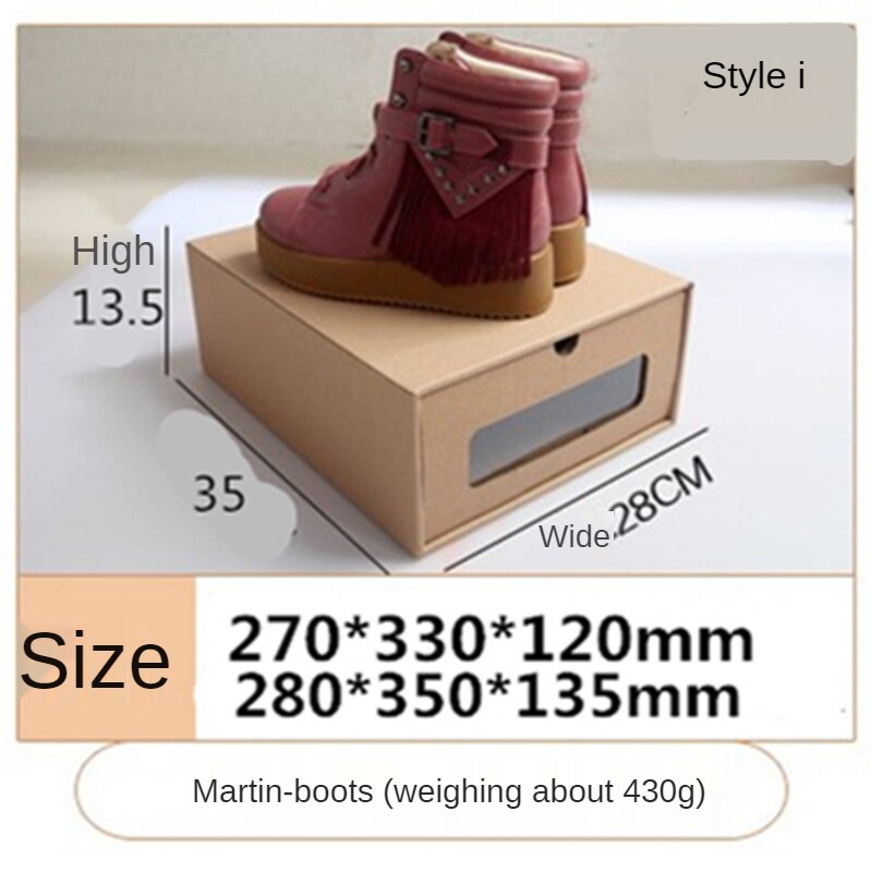 Schoenen Lade Dik Kraftpapier Lade Schoenendoos Transparante Schoenendoos Lade Schoenendoos Vouwen Papier Doos: 282x235x135MM