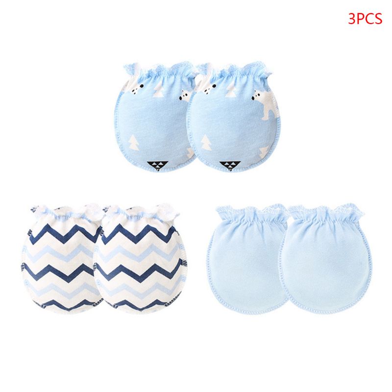 3 Paia/set Guanti Bambino di 0-6 Mesi Appena Nato Infantile Anti-Afferrare Guanto Copertura Del Piede Sottile Nuovo Del Bambino Guanti