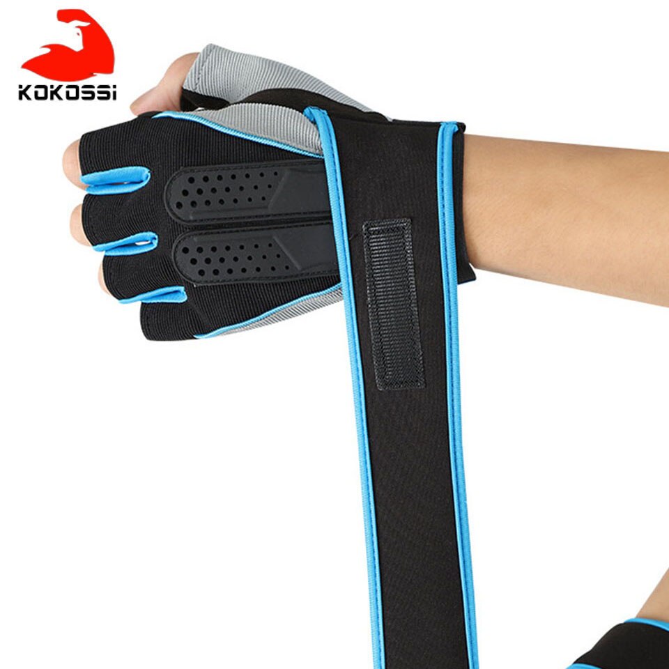 KoKossi Breathable Fitness Gloves Silicone Palm Hollow Back Gym Gloves Weightlifting Workout Dumbbell Crossfit Bodybuilding