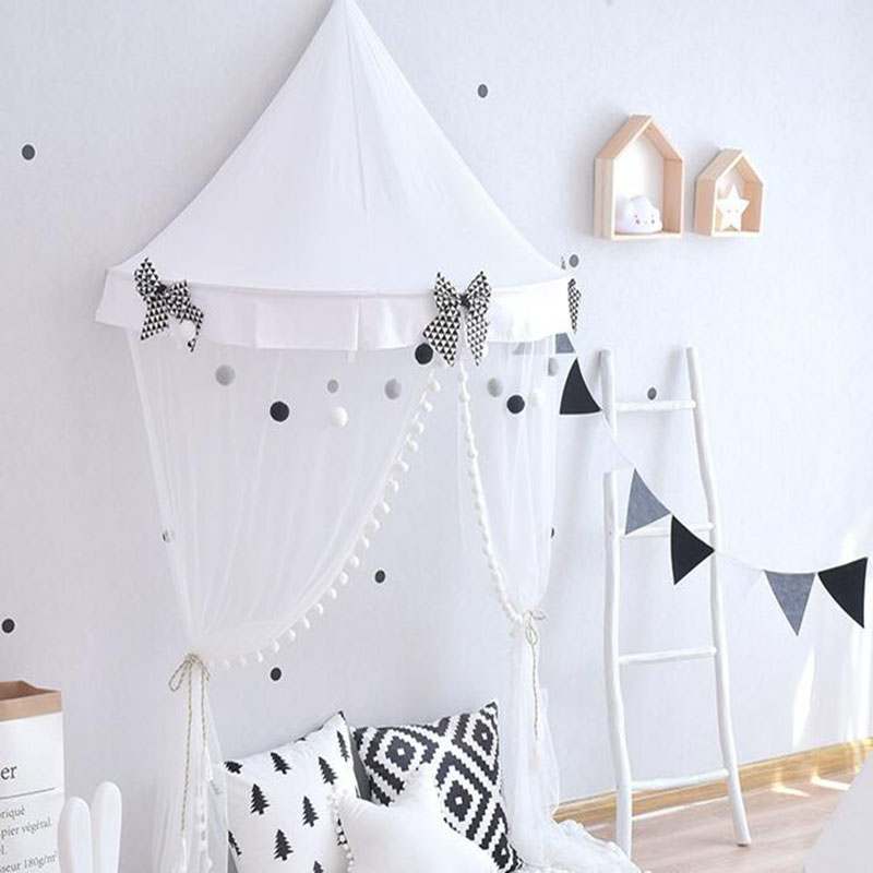 Tentes pour enfants pour enfants jouer maison pliable princesse tipi Wigwam bébé lits à baldaquin avec Net pépinière canapé lecture coin décor