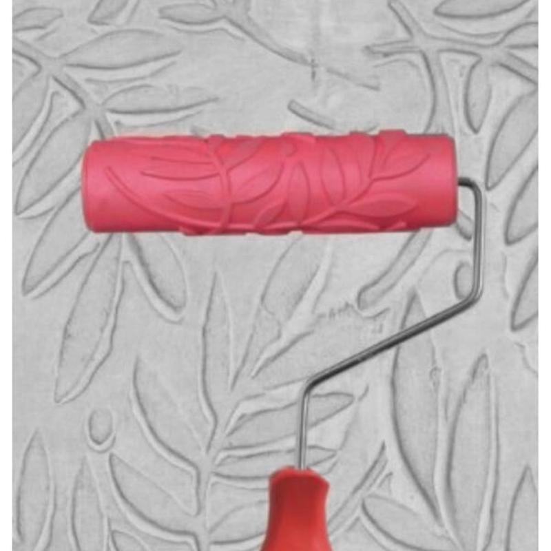 7 tommer gummirulle præget tekstur mønster maling rulle boligindretning maling børste baggrund væg værktøj rød