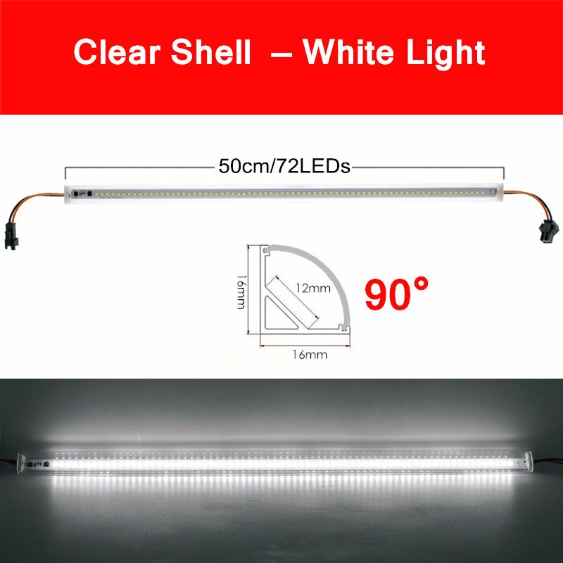 V Shaped LED Bar Light 220V 50cm 72LEDs Wall Corner LED Tubes Kitchen Under Cabinet Light 1-6Pcs Set: Red / dark blue