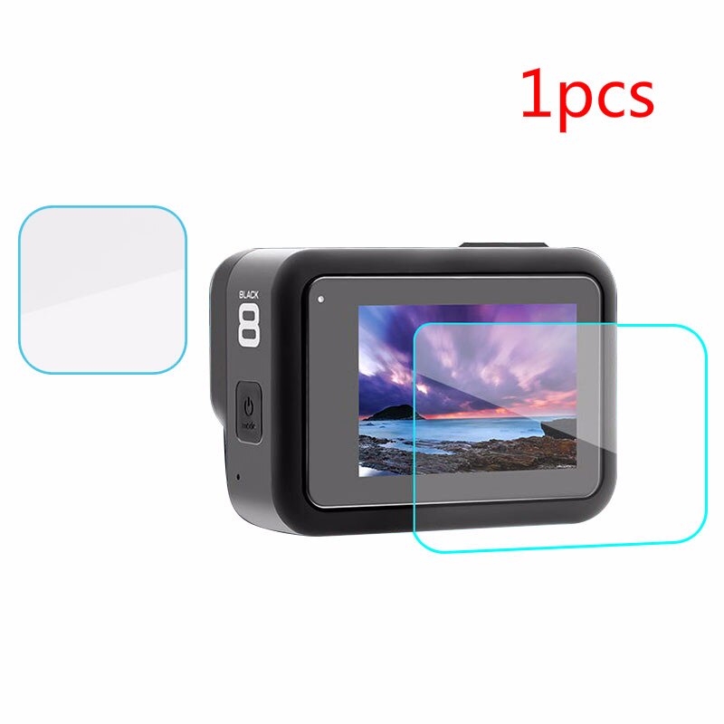 Protecteur d'écran pour Go Pro Hero 8 noir accessoires Film de protection verre trempé pour Go Pro Hero8 Action caméra accessoires: 1 PCS