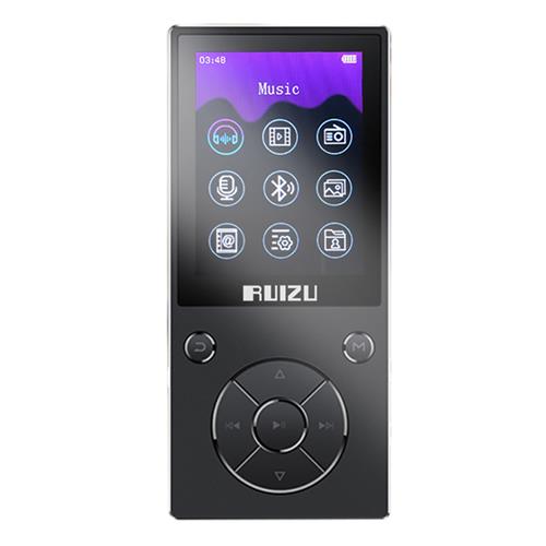 MP4 Player mit Bluetooth 2,4 Zoll HD Farbe Bildschirm Verlustfreie Metall Musik-player mit Lautsprecher, FM Radio/Voice Recorder: Black / 16GB