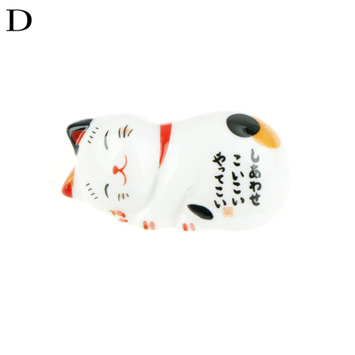 Japanska keramiska ätpinnar vård keramiska lyckliga katt hem hotell keramik söta mini lyckliga katt ätpinnar hållare: D