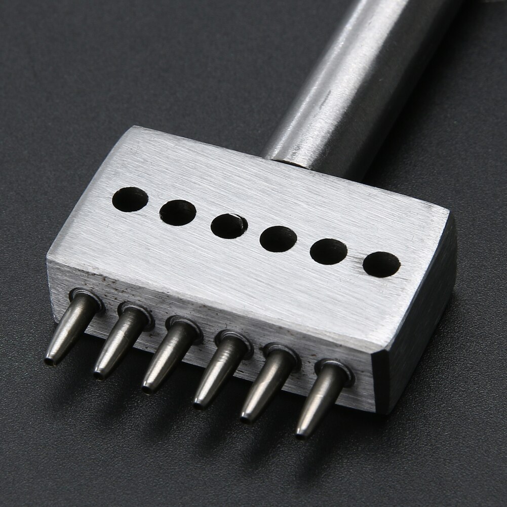 Leather Craft Prong Hole 4mm Spacing Hole Punch Tools Round Row Drilling Cutter Orifice DIY Pucher Gadgets 2/4/6 Prong
