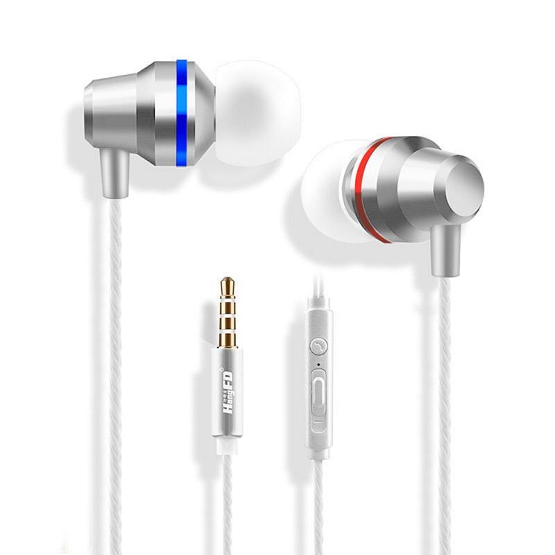 Bass Stereo In-Ear Oordopjes MP3 Computer Mobiele Telefoon Universele Metalen Bedrade Magic Oordopjes Ingebouwde Microfoon 3 Kleuren: silver