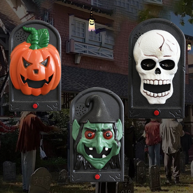 Funny Halloween Doorbell Doorbell Contact Sounds LED Light Control Halloween Decorations