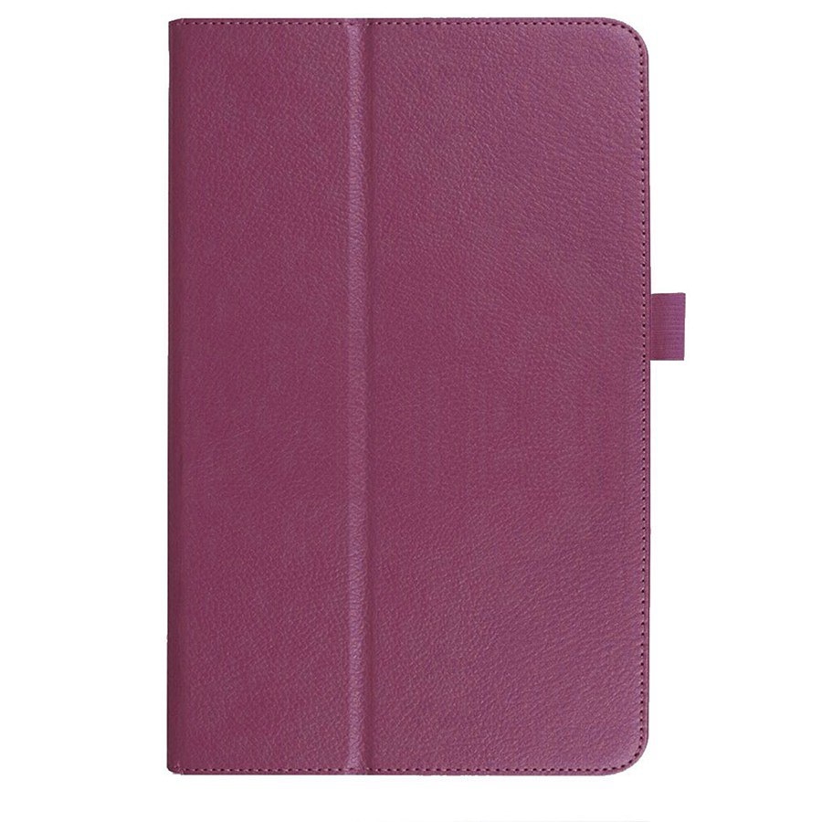 Litchi PU leather case For Samsung Galaxy Tab A 8.0 inch tablet cover SM-T290 T295 T297 Protective Tablet Case +Film+pen: purple