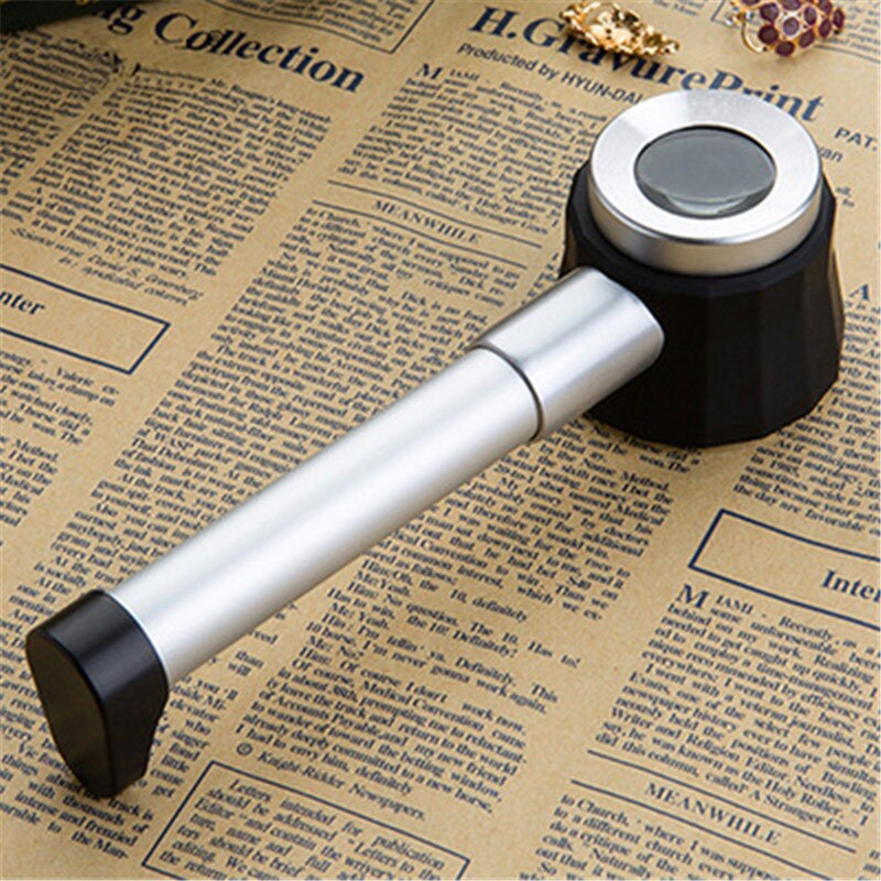 Lupa portátil de mano con luz LED UV 45X, dermatoscopio, mango, báscula de medida de visión clara y suave, lupa de vidrio óptico ,gafas aumento,lentes aumento con luz,pantalla 3d para movil